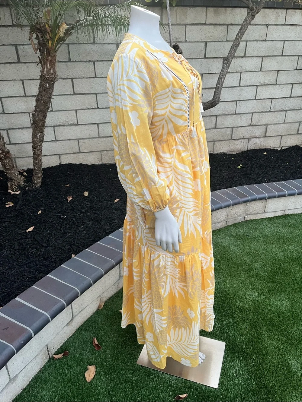 Reyn Spooner Yellow Tropical Print Maxi Dress - Picture 5 of 13